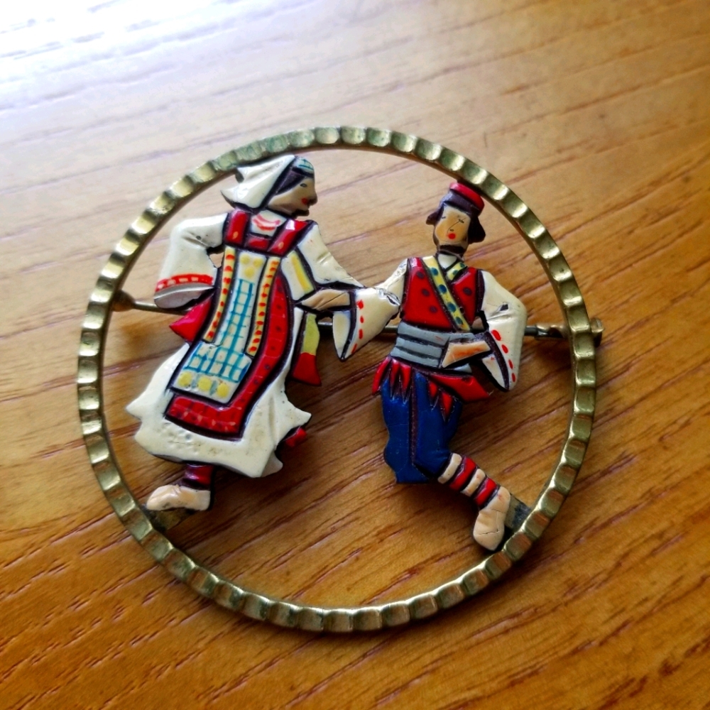 3/$20 Vintage Folk Art Brooch
